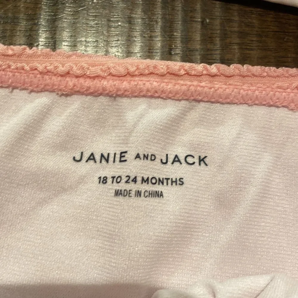Janie & Jack Pink and White Textured Bikini Set 18-24 months